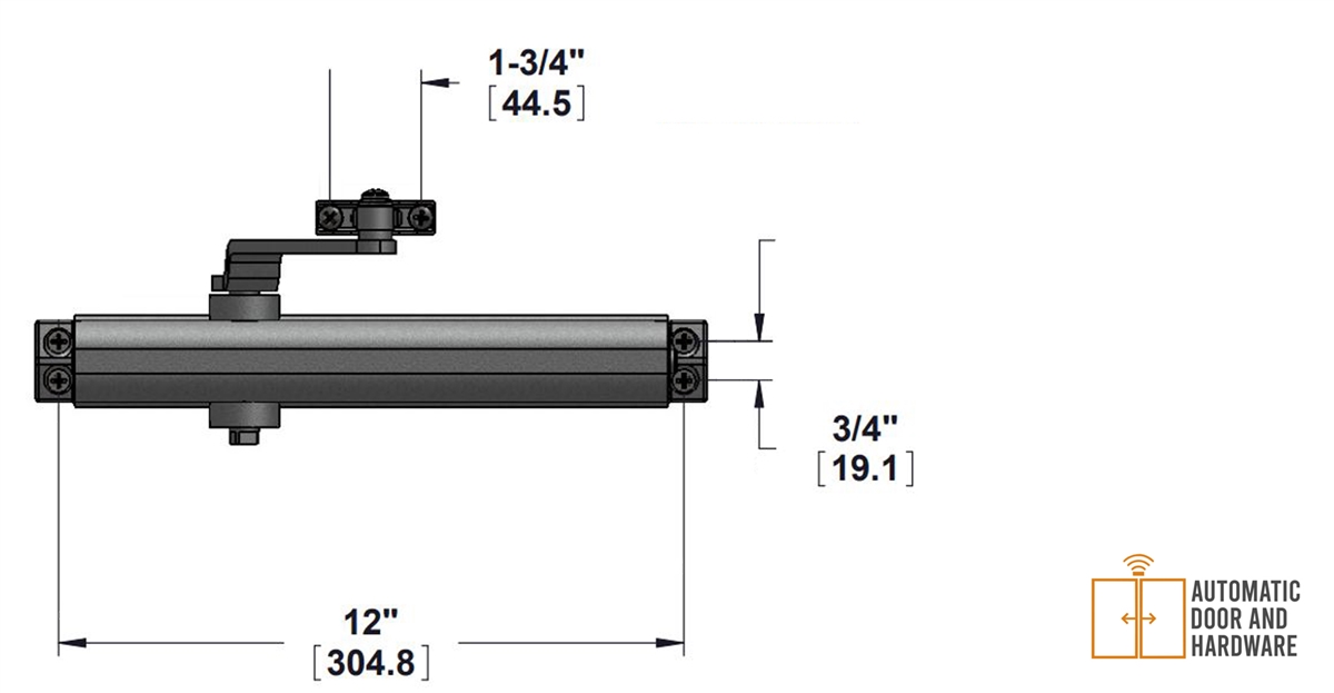 63Z0 12 in. x 3/4 in. Commercial Door Closer, Tri Pack, Adjustable