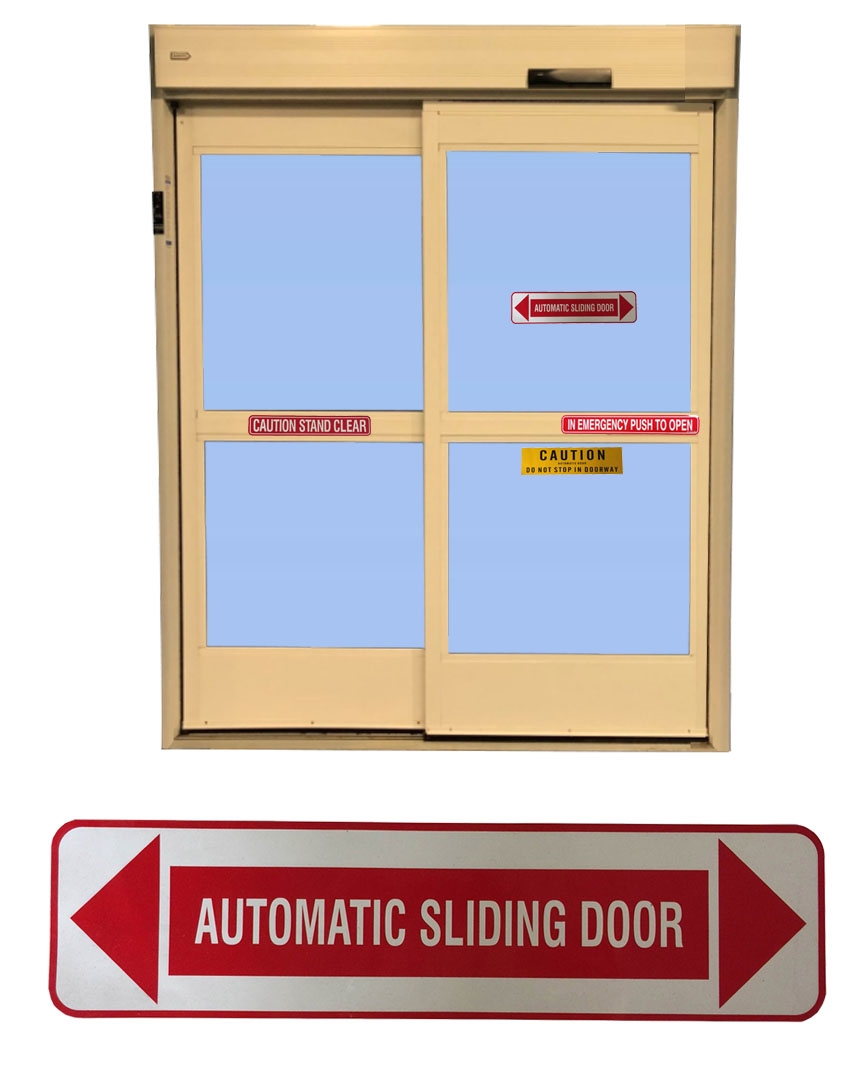 Automatic Door Stickers 4pc Vehicle Sliding Van Door Window Sticker 4.8 x  1.6 inch Self Adhesive Do Not Touch Sign Door Automatic Open Sign Automatic