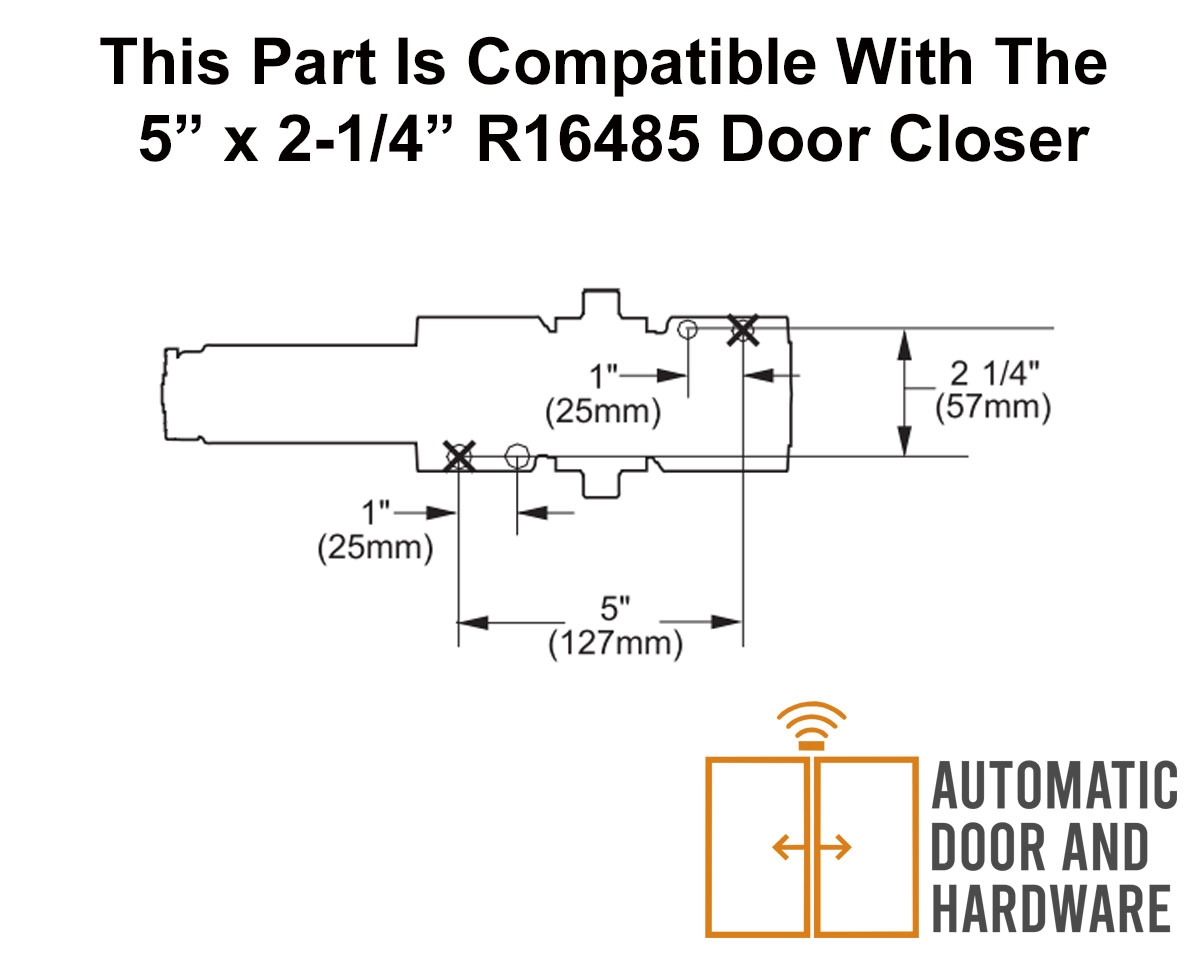 R16485 Regular Arm For 5 in. x 2-1/4 in. Door Closer, Dark Bronze